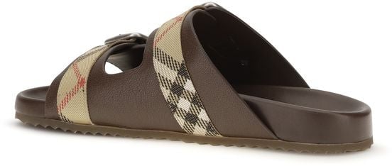 Burberry Brown Goatskin Flat Sandals