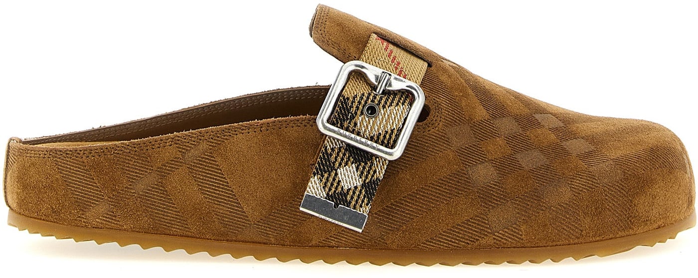 Burberry Brown Leather Clogs