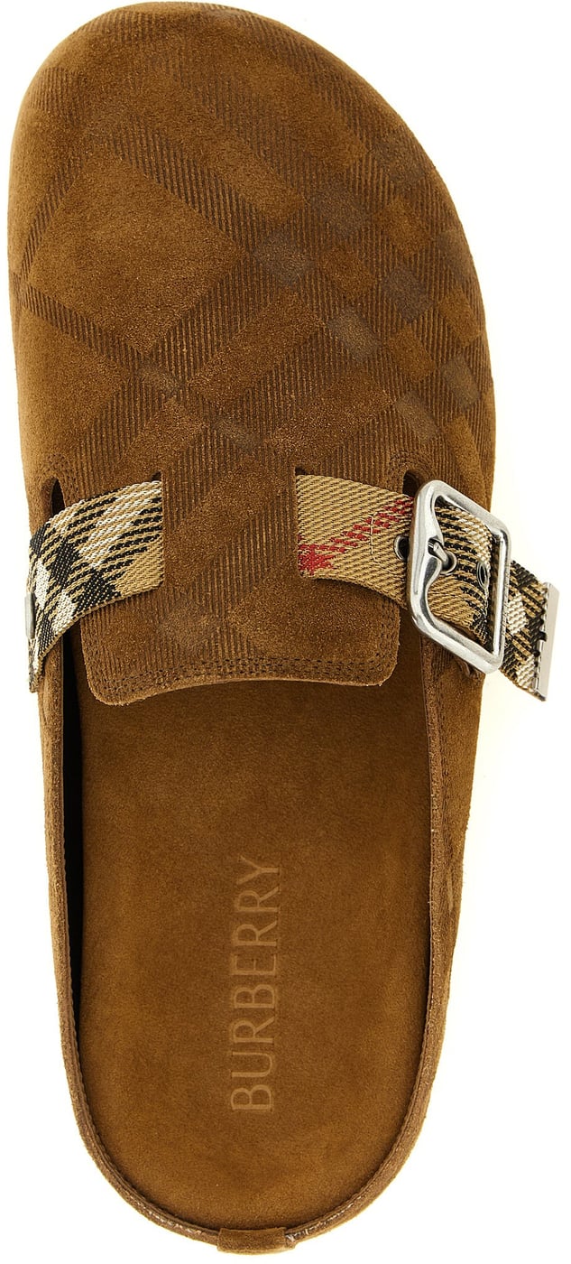Burberry Brown Leather Clogs