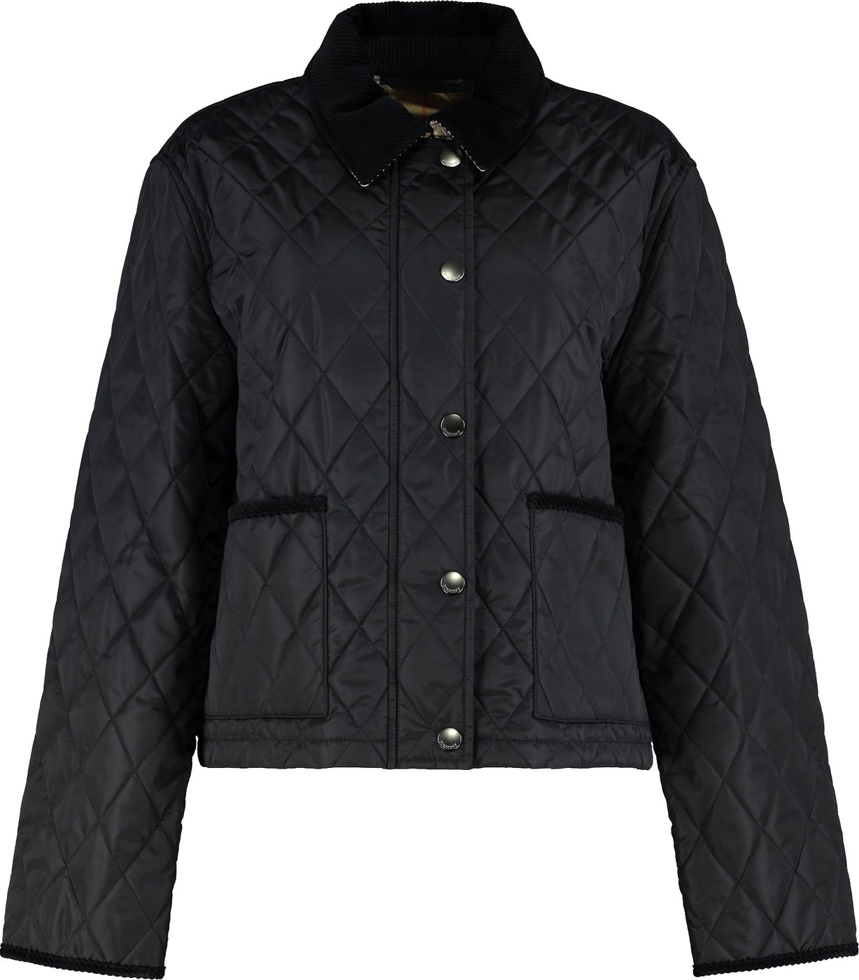 Cropped nylon quilted jacket