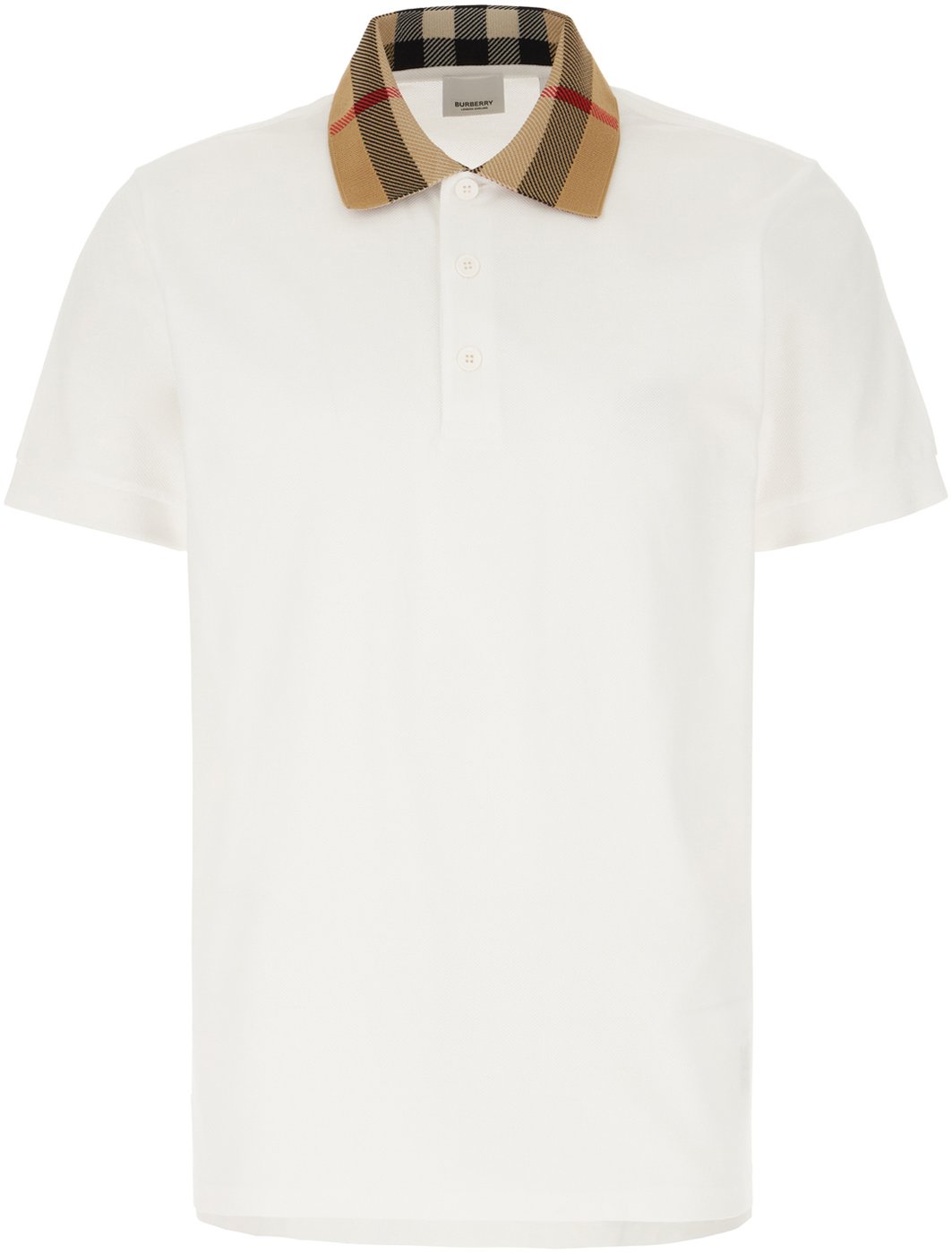 Burberry White piquet polo shirt