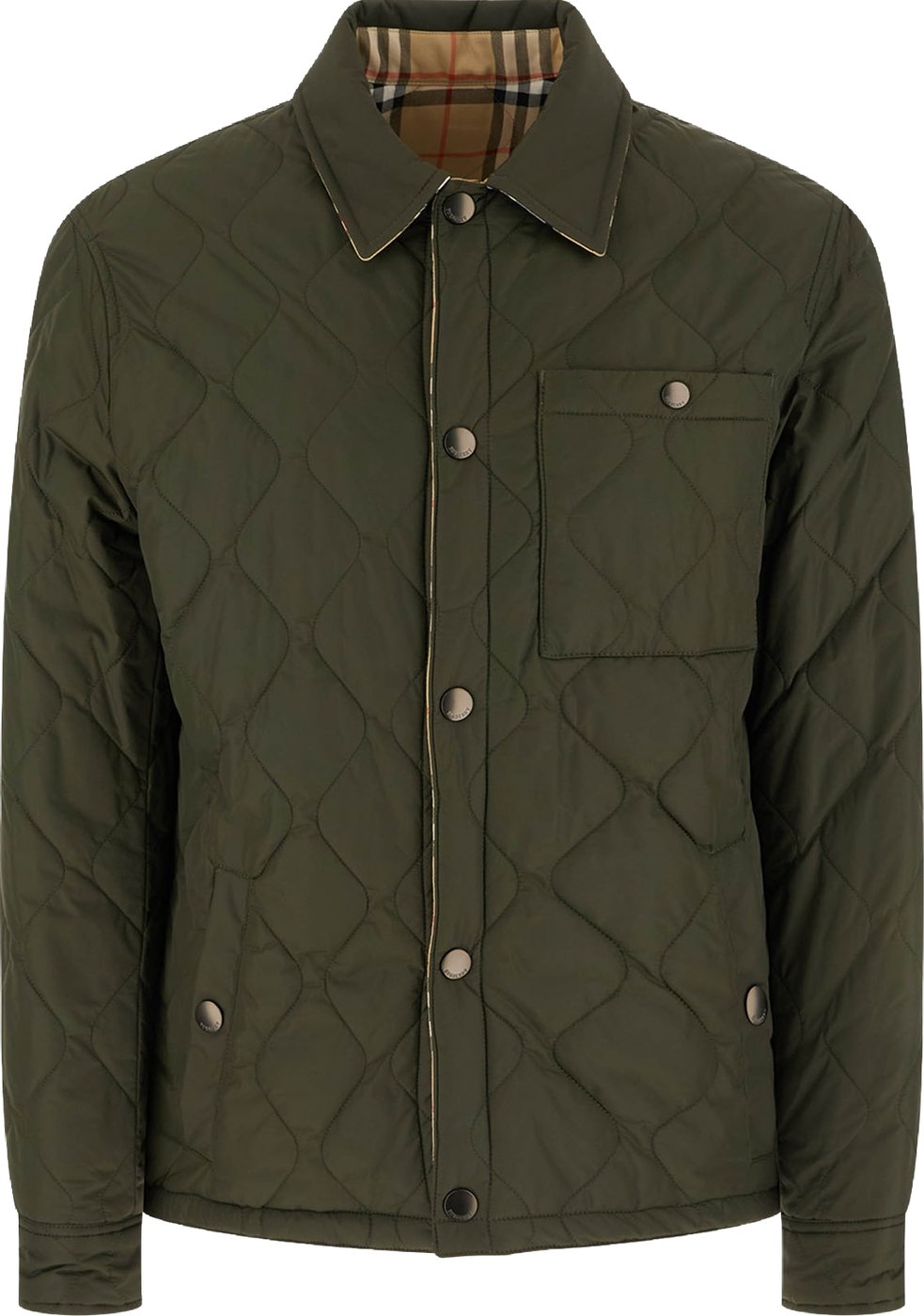 Burberry Khaki green nylon Brighton padded jacket
