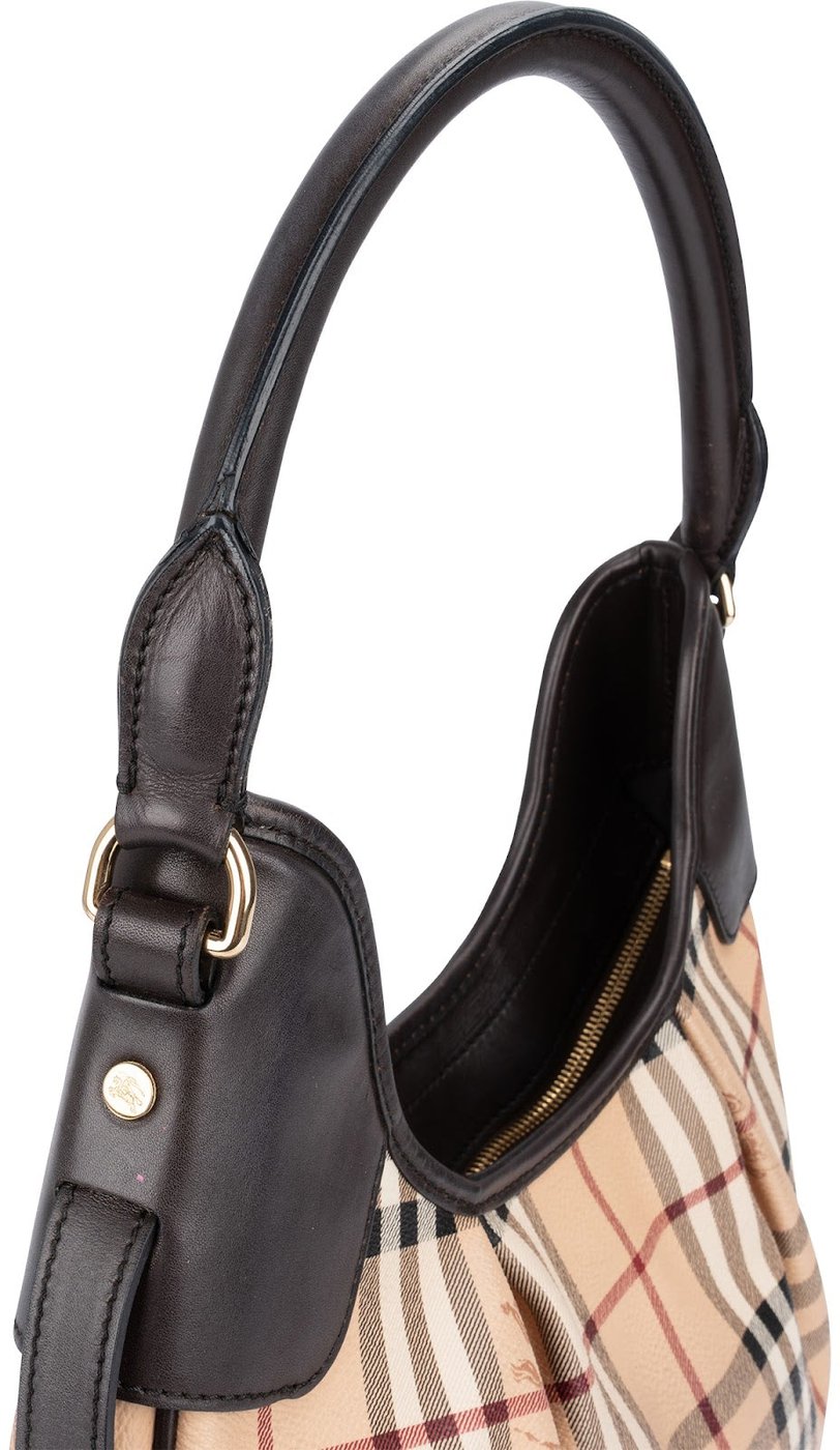 Burberry Haymarket Check Hobo Shoulder Bag