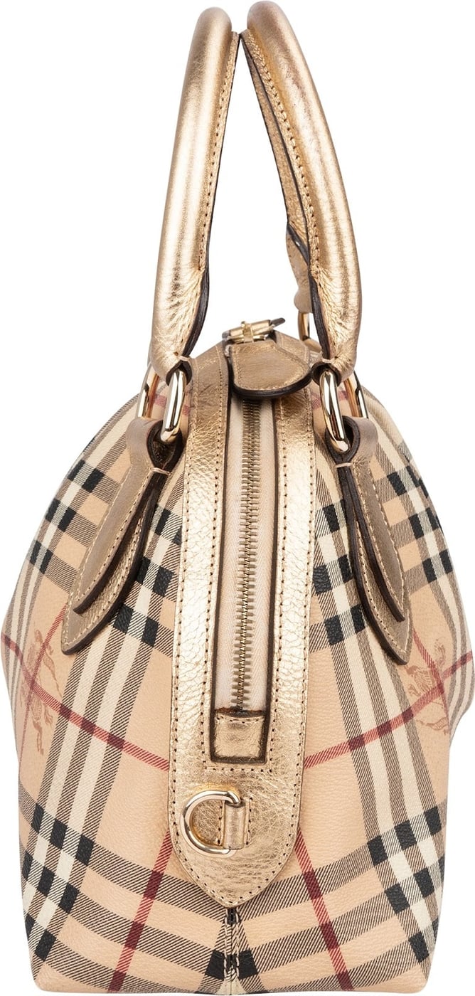 Burberry Haymarket Check Framed Bowling Handbag