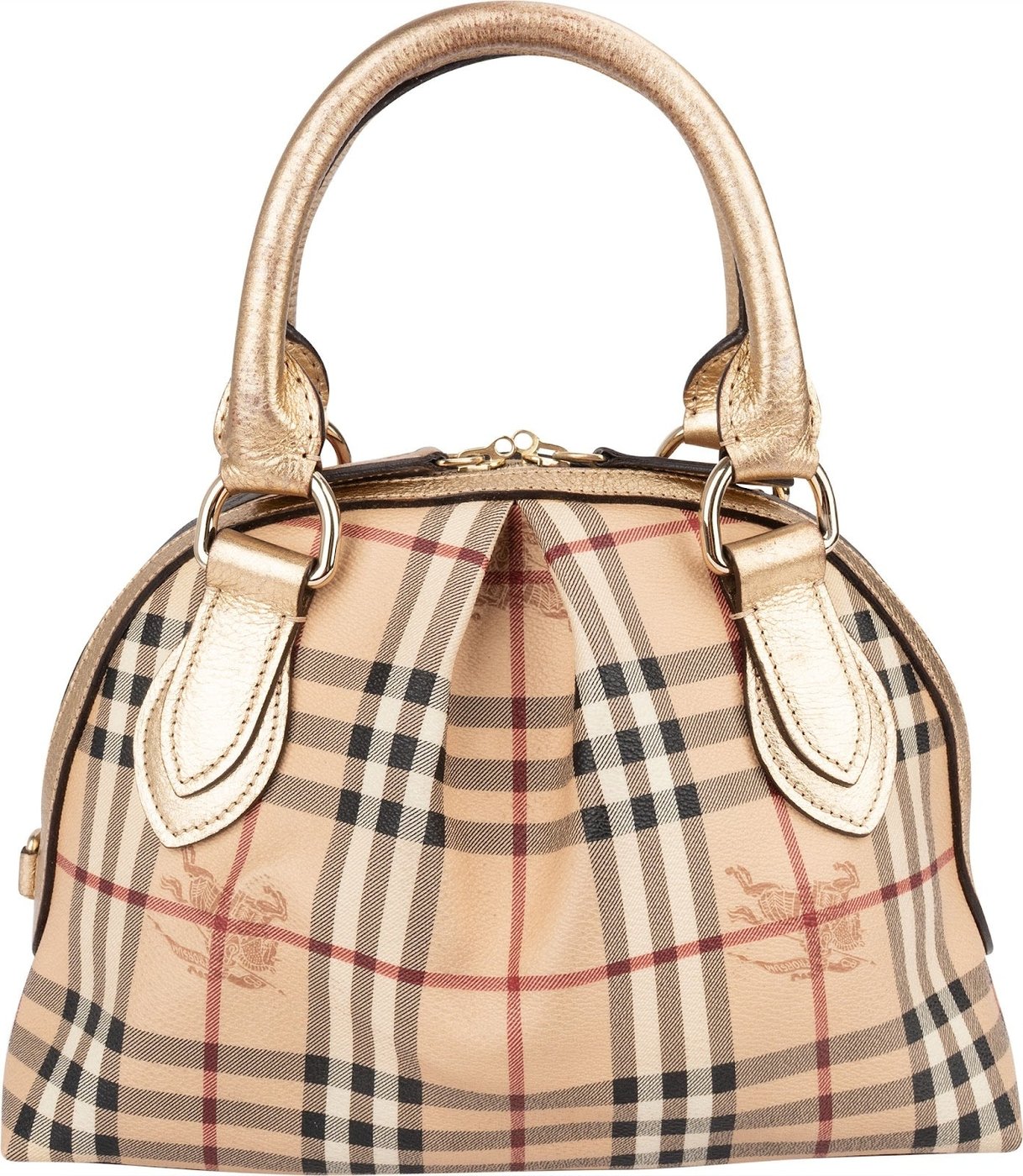 Burberry Haymarket Check Framed Bowling Handbag