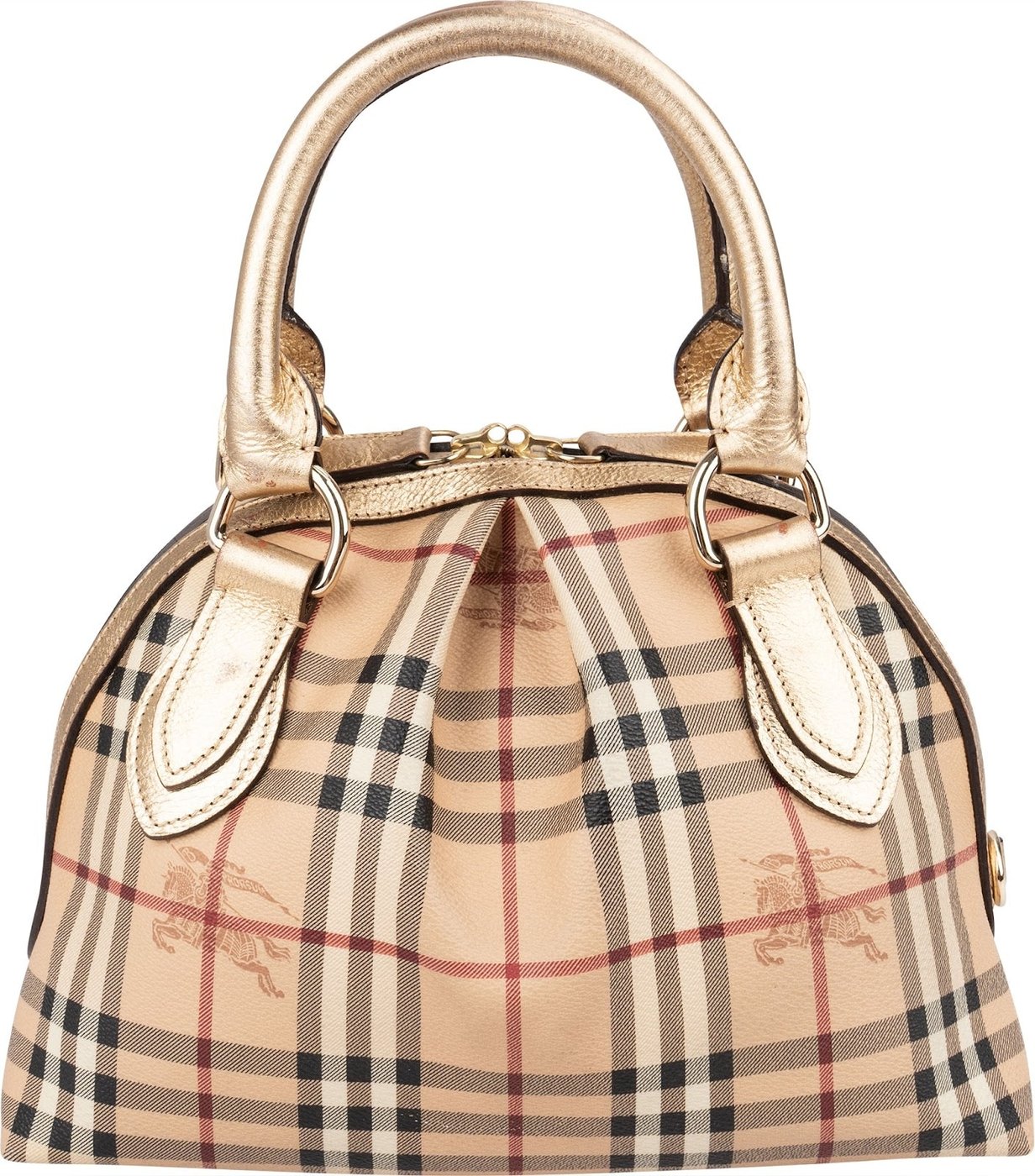 Burberry Haymarket Check Framed Bowling Handbag
