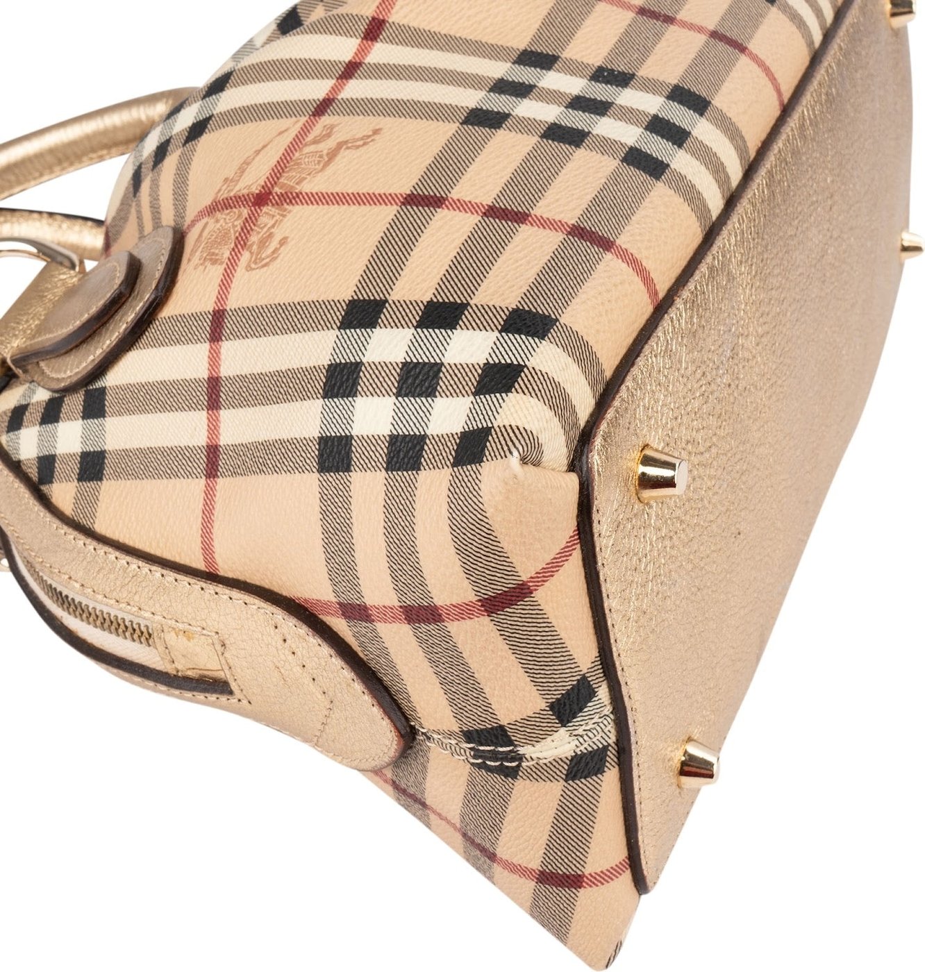 Burberry Haymarket Check Framed Bowling Handbag