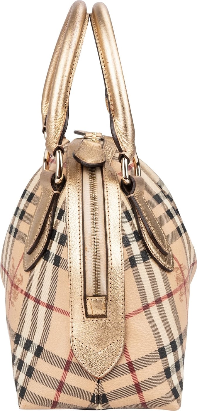 Burberry Haymarket Check Framed Bowling Handbag