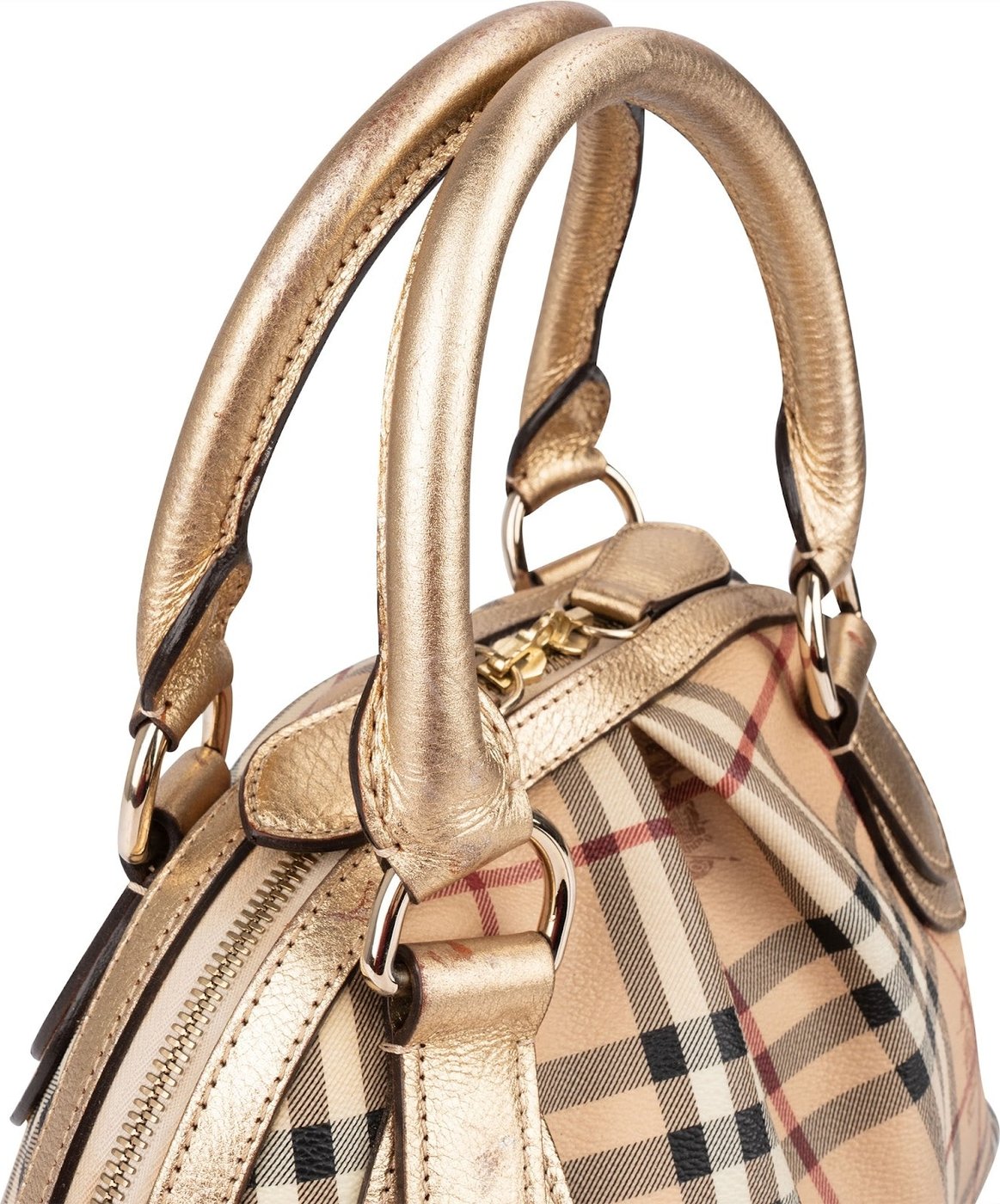 Burberry Haymarket Check Framed Bowling Handbag