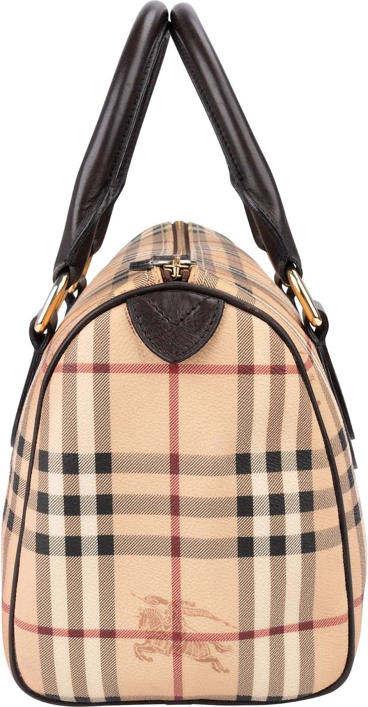 Burberry Haymarket Check Coated Canvas Boston 30 Handbag