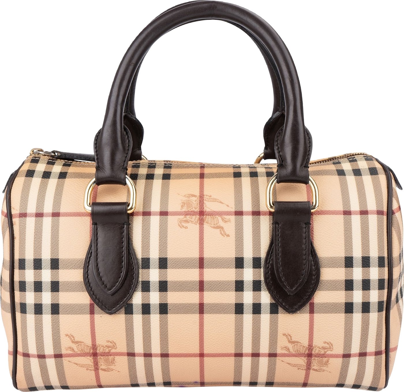 Burberry Haymarket Check Coated Canvas Boston 30 Handbag