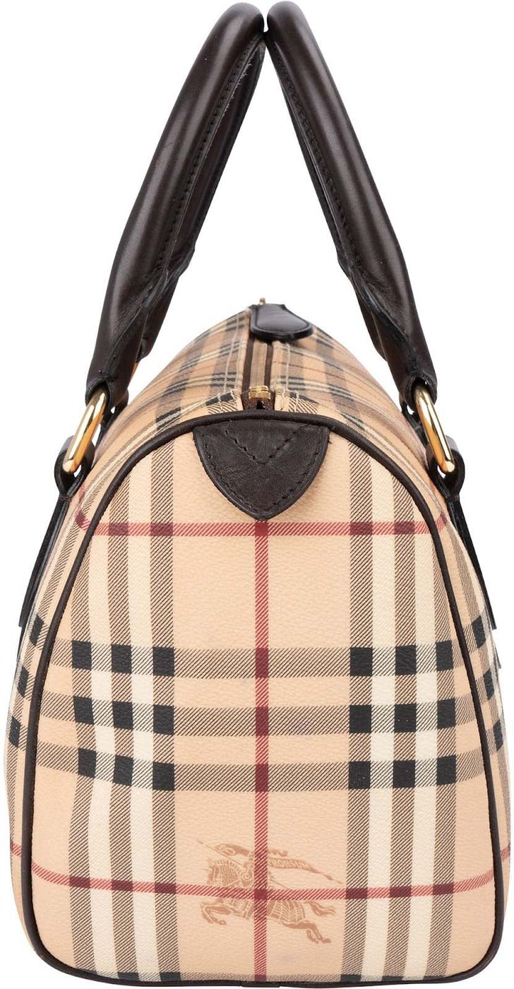 Burberry Haymarket Check Coated Canvas Boston 30 Handbag