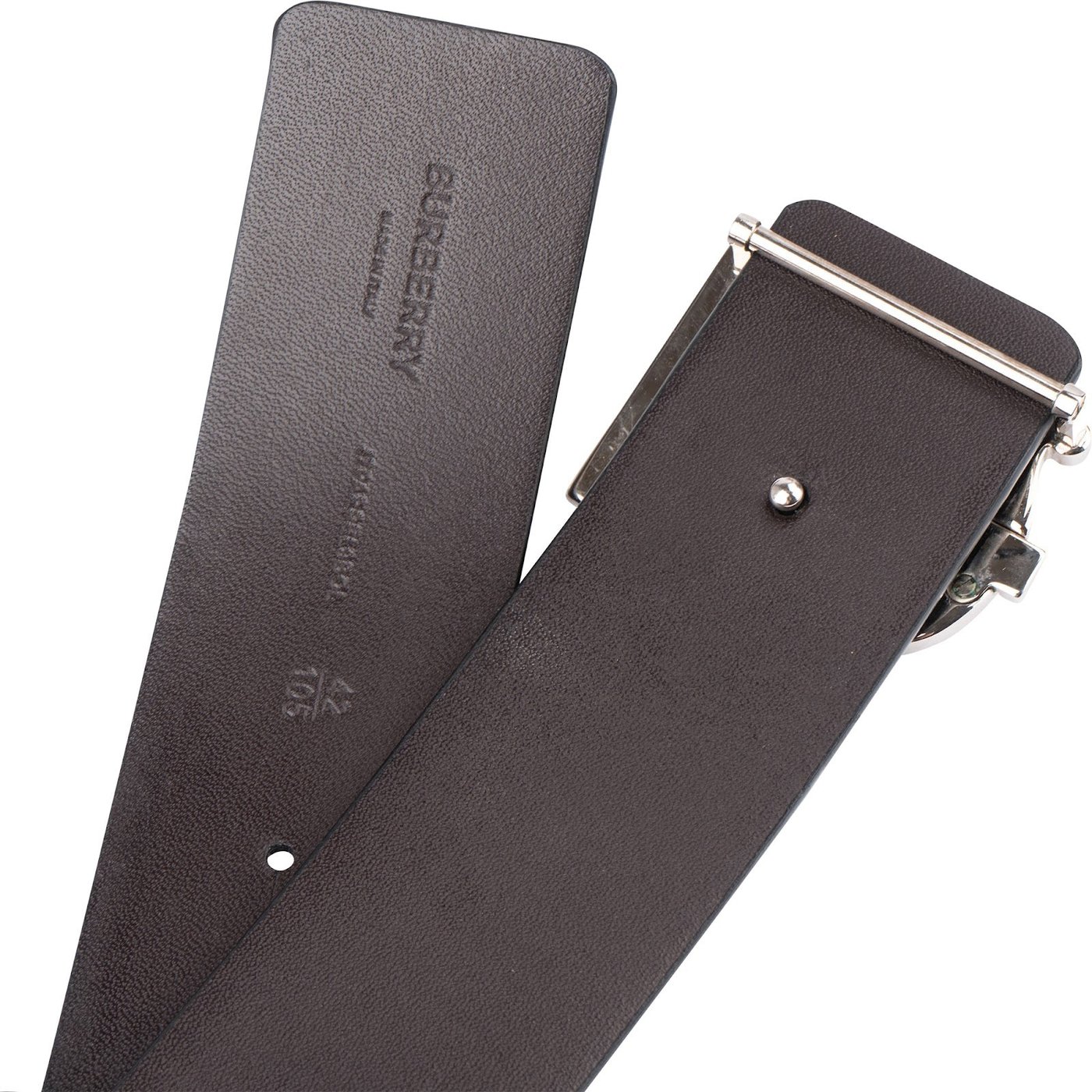 Burberry Bicolor Leather Reversible TB Belt (105/42)