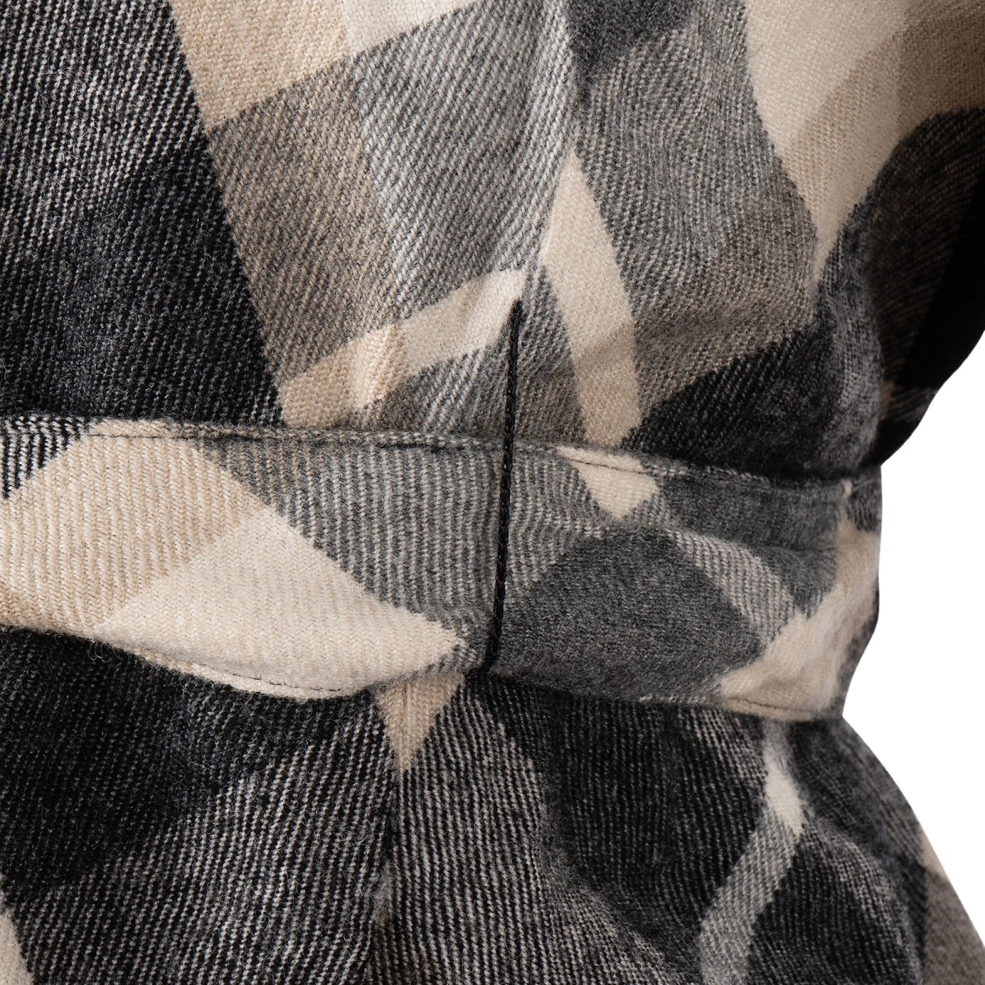 Burberry Blue Label Checked Wool Belt Longsleeve Button Up Dress (38)