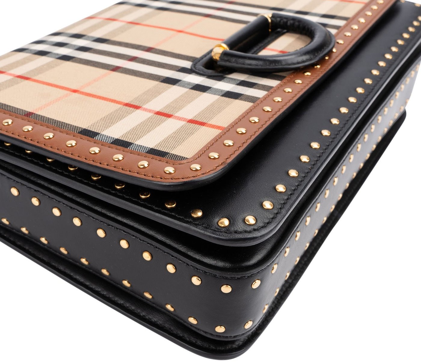 Burberry Vintage Check Studded D-Ring Crossbody Bag