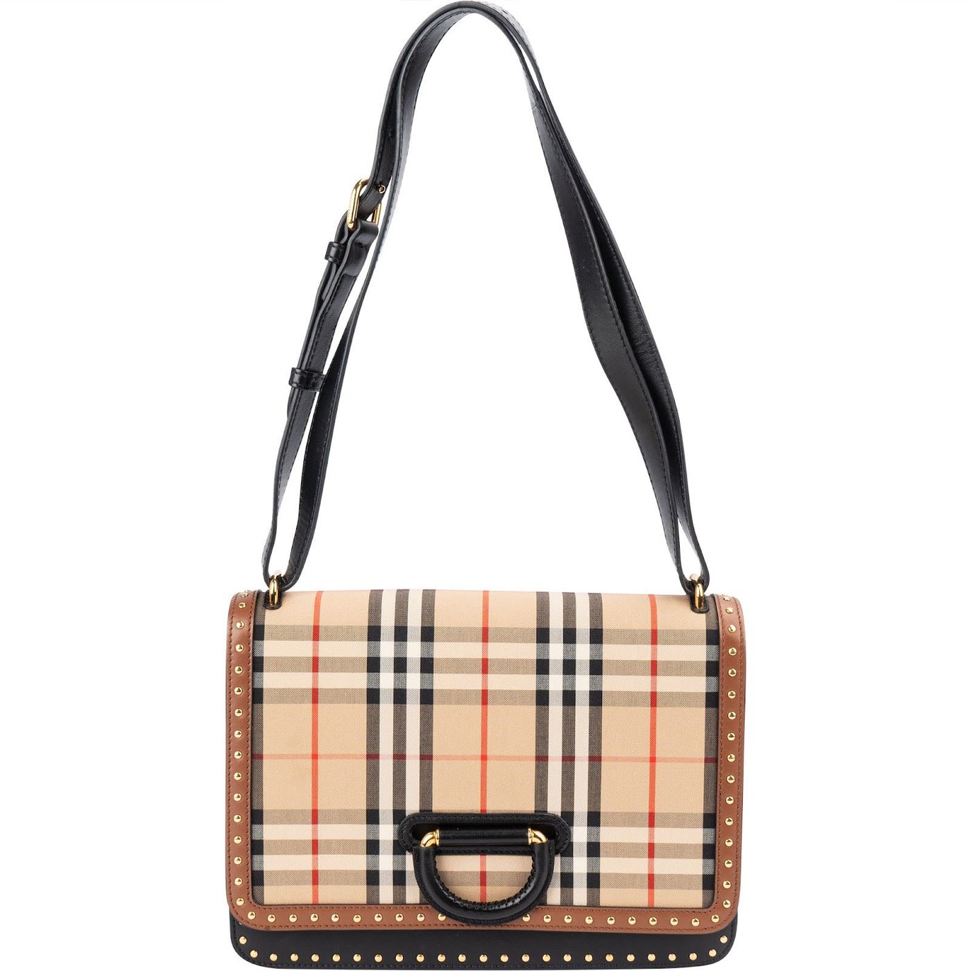 Burberry Vintage Check Studded D-Ring Crossbody Bag