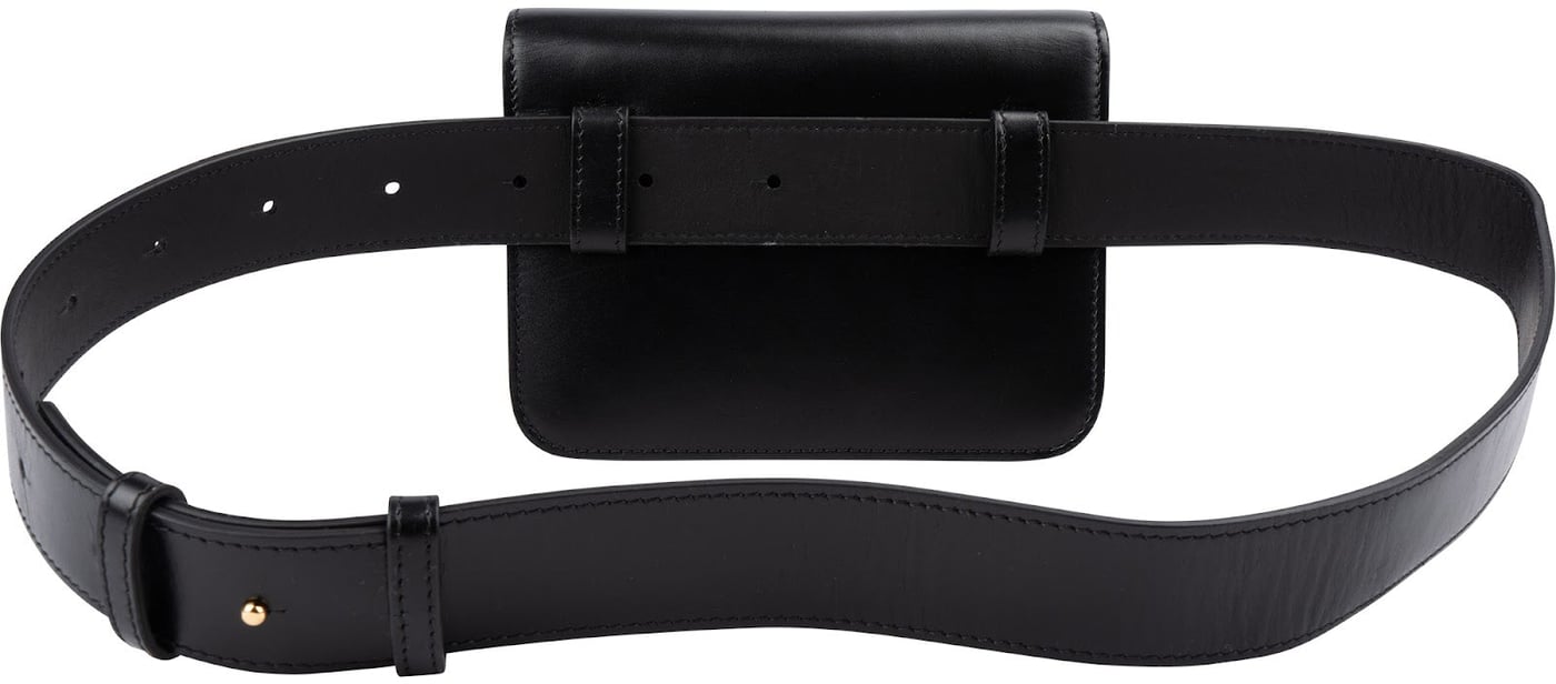 Burberry Black Leather TB Belt Handbag