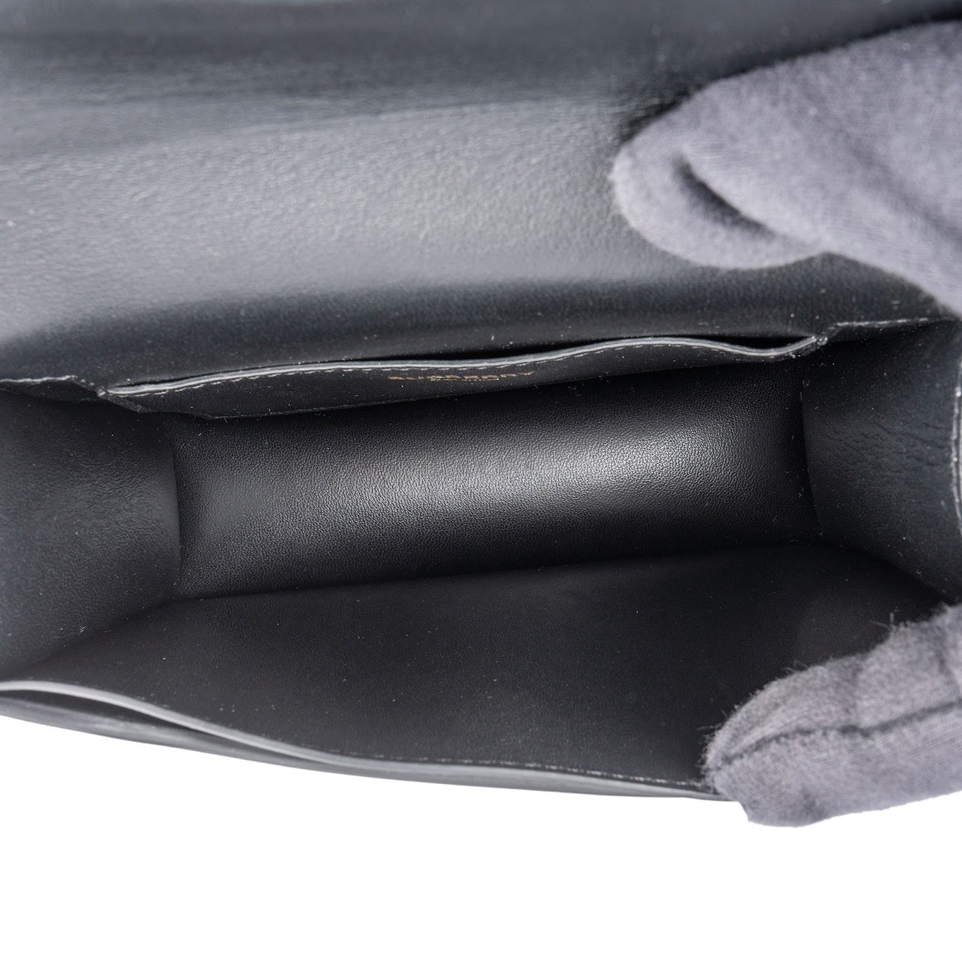 Burberry Black Leather TB Belt Handbag