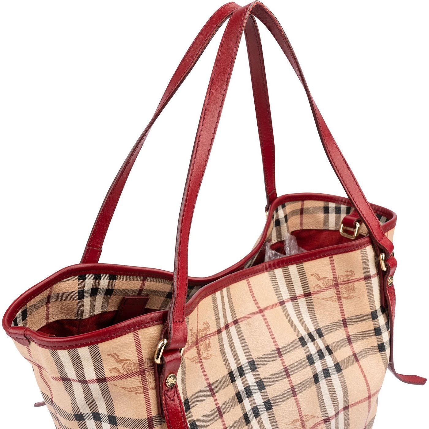 Burberry Coated Canvas Haymarket Check Hobo Shoulder Bag