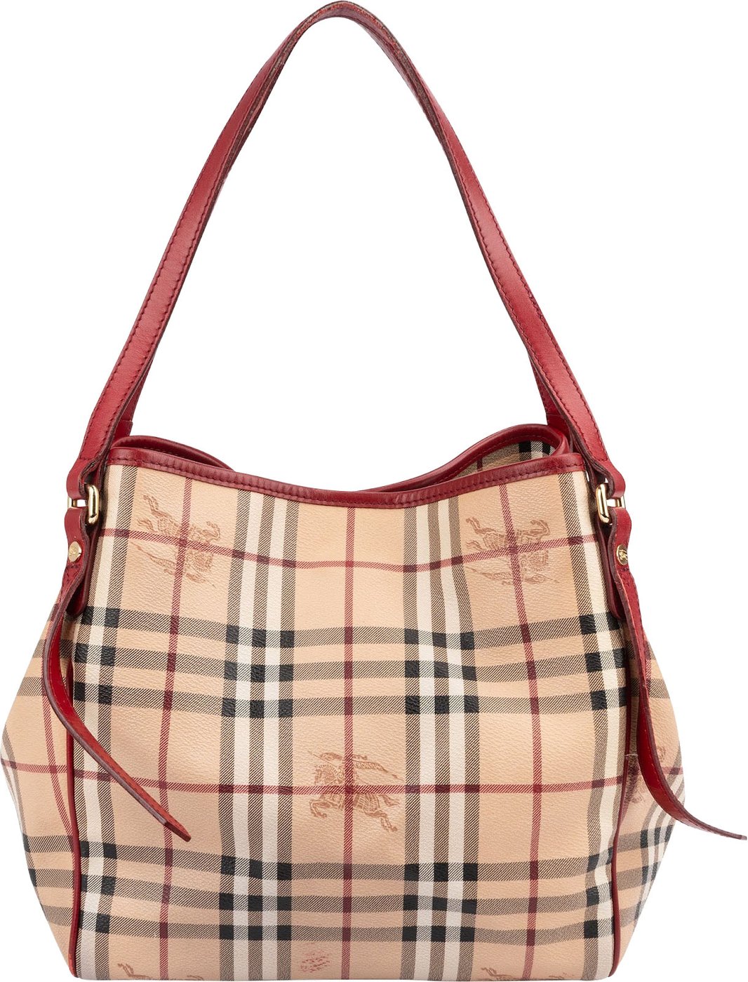 Burberry Coated Canvas Haymarket Check Hobo Shoulder Bag