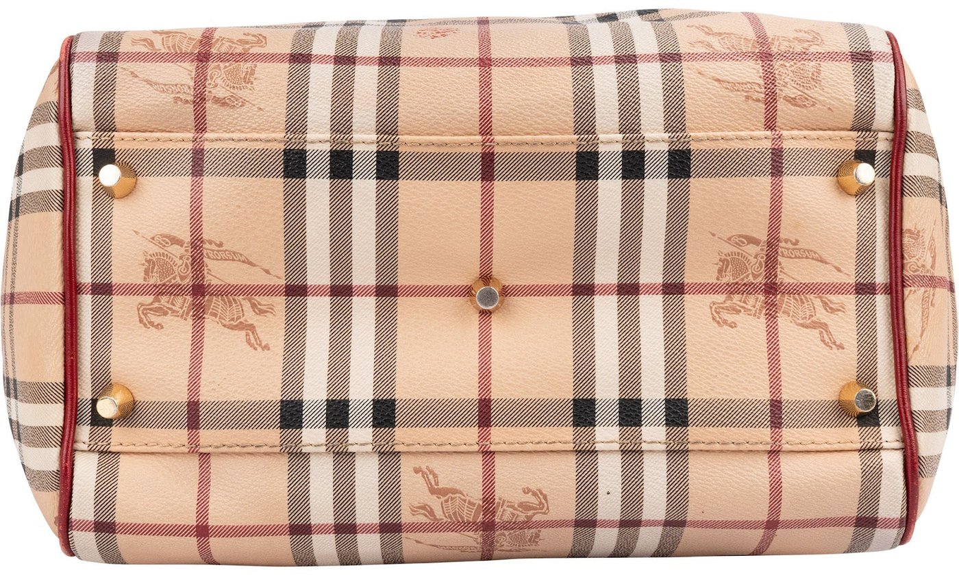 Burberry Coated Canvas Haymarket Check Hobo Shoulder Bag