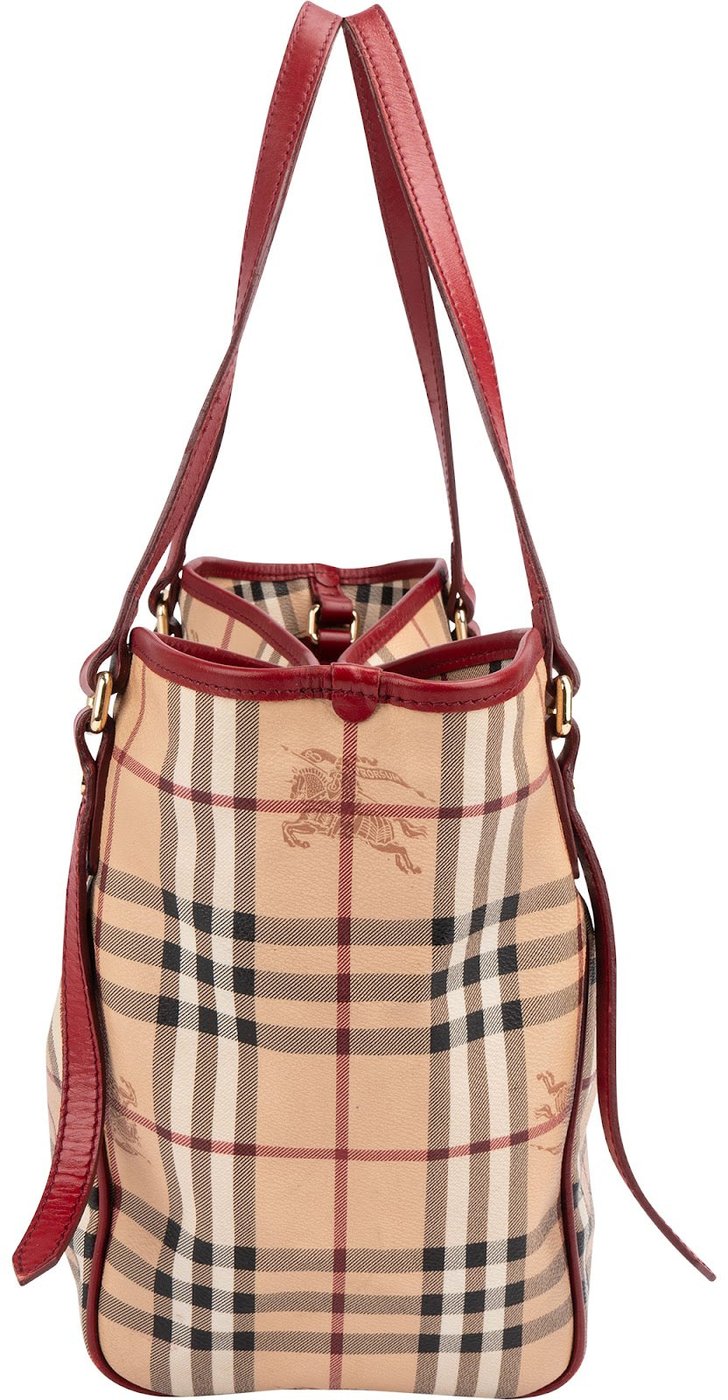 Burberry Coated Canvas Haymarket Check Hobo Shoulder Bag