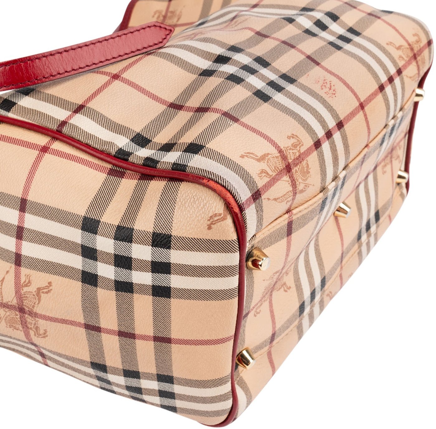 Burberry Coated Canvas Haymarket Check Hobo Shoulder Bag