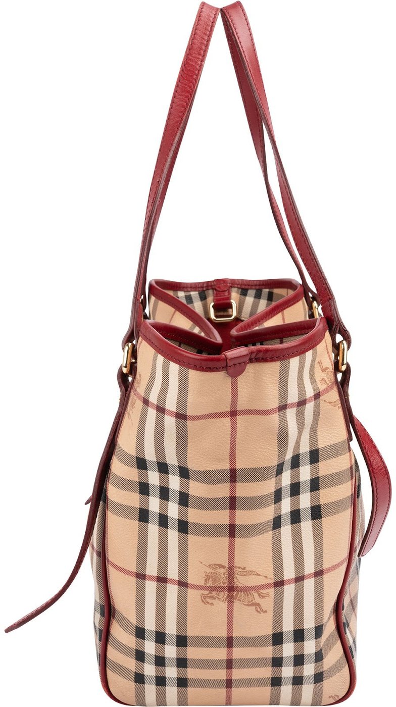 Burberry Coated Canvas Haymarket Check Hobo Shoulder Bag