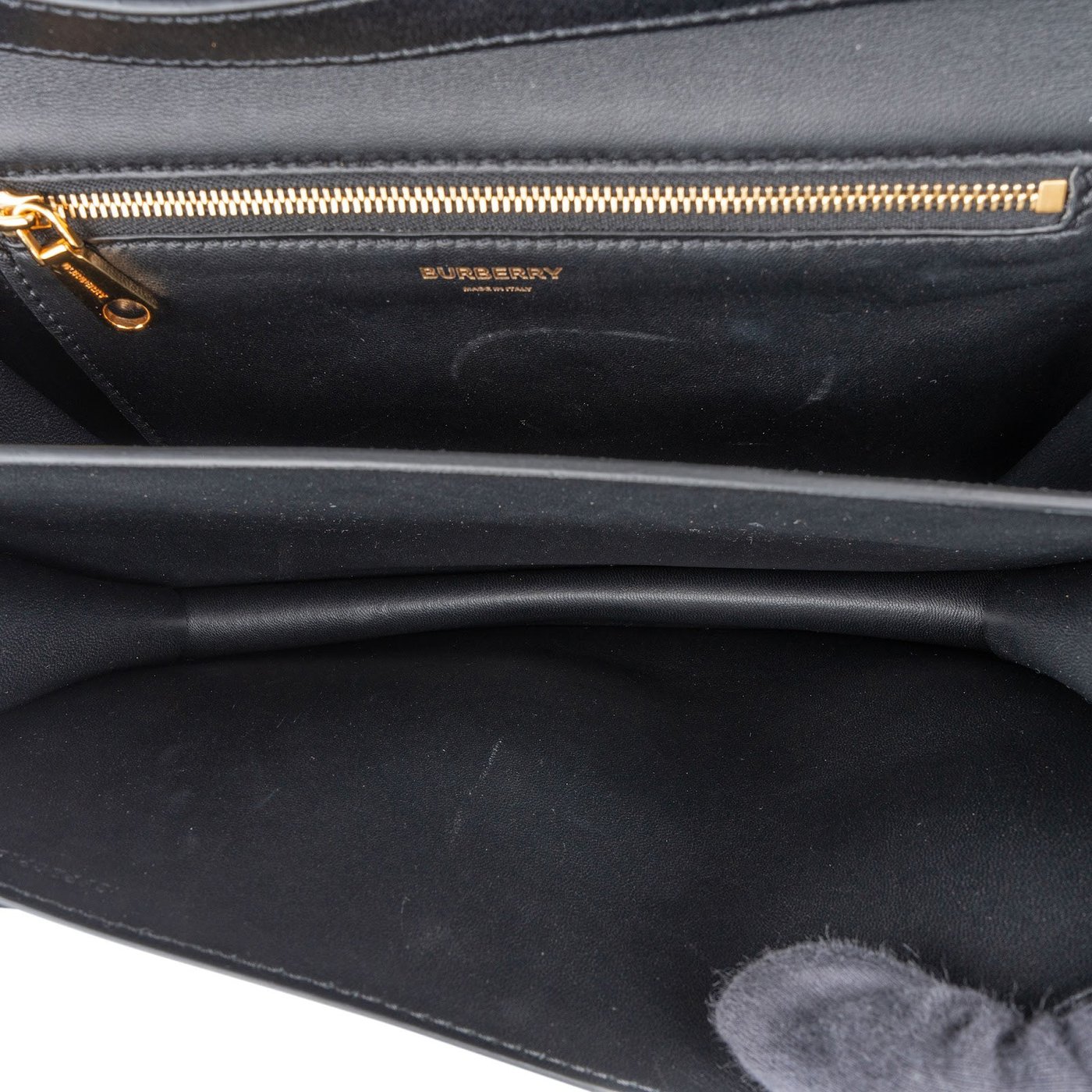Burberry Calfskin Box Leather TB Crossbody Bag