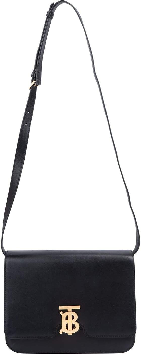 Burberry Calfskin Box Leather TB Crossbody Bag
