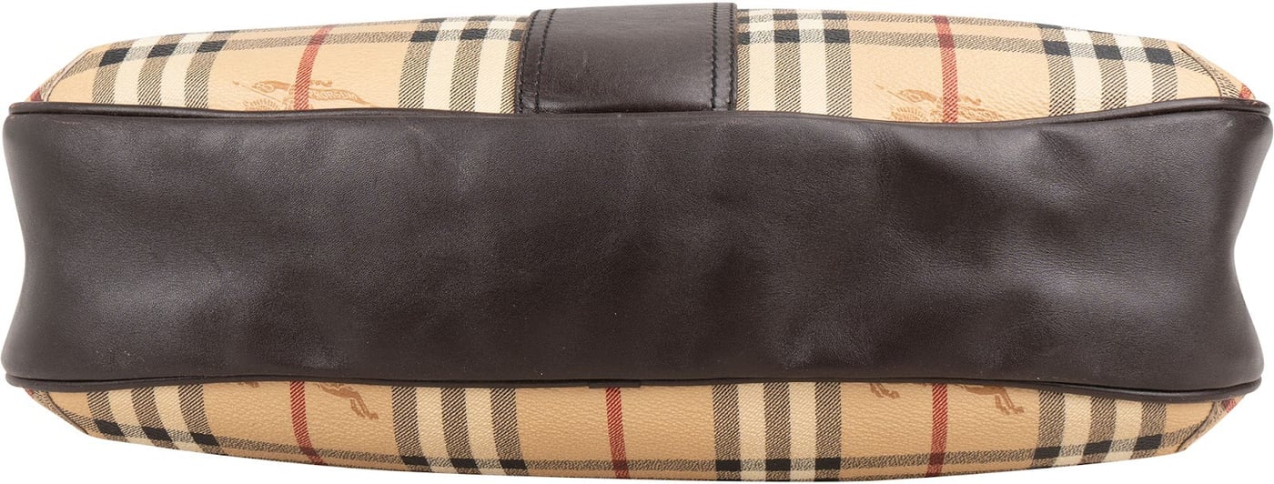 Burberry Haymarket Check Coated Canvas Bridle Hobo Shoulder Bag