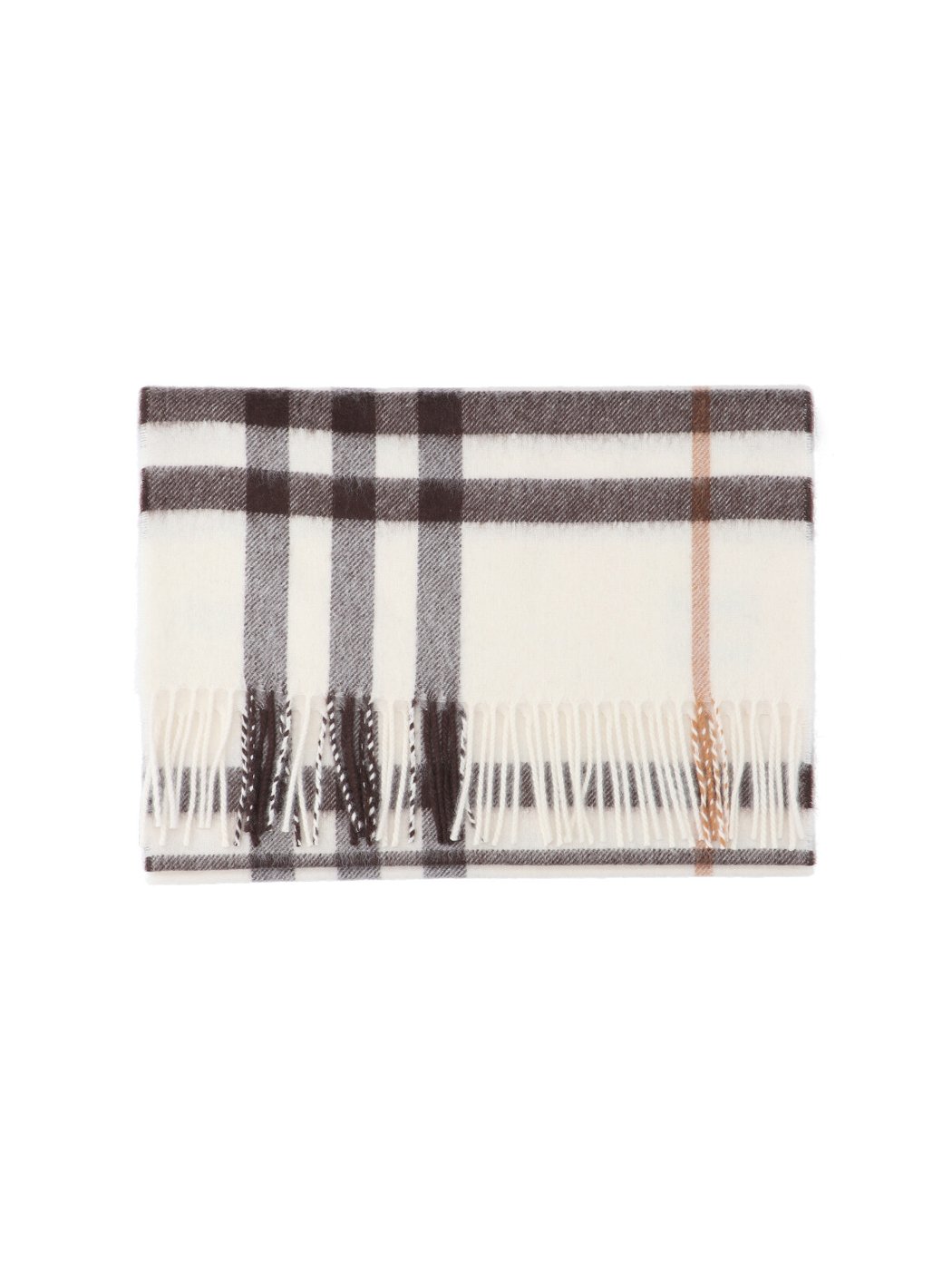 Cream Check Brushed Cashmere Scarf