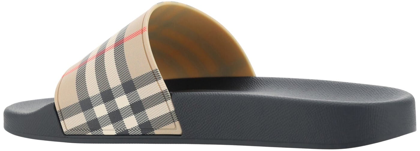 Burberry Brown Rubber Slides Sandals