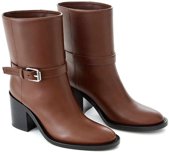 Burberry Brown Leather Ankle Boots