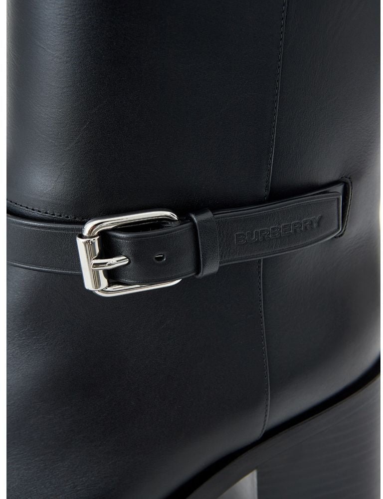 Burberry Black Leather Ankle Boots