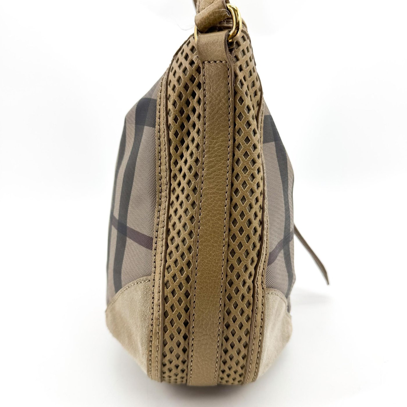Burberry Ashwood Convertible Hobo House Check Canvas Medium