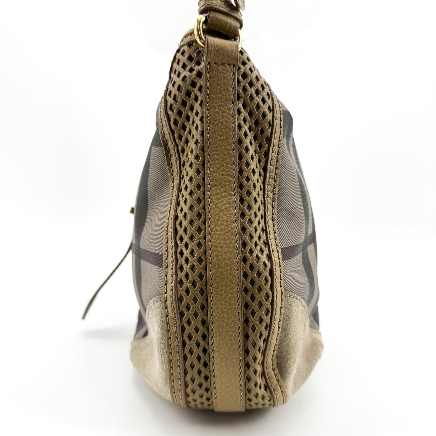 Burberry Ashwood Convertible Hobo House Check Canvas Medium