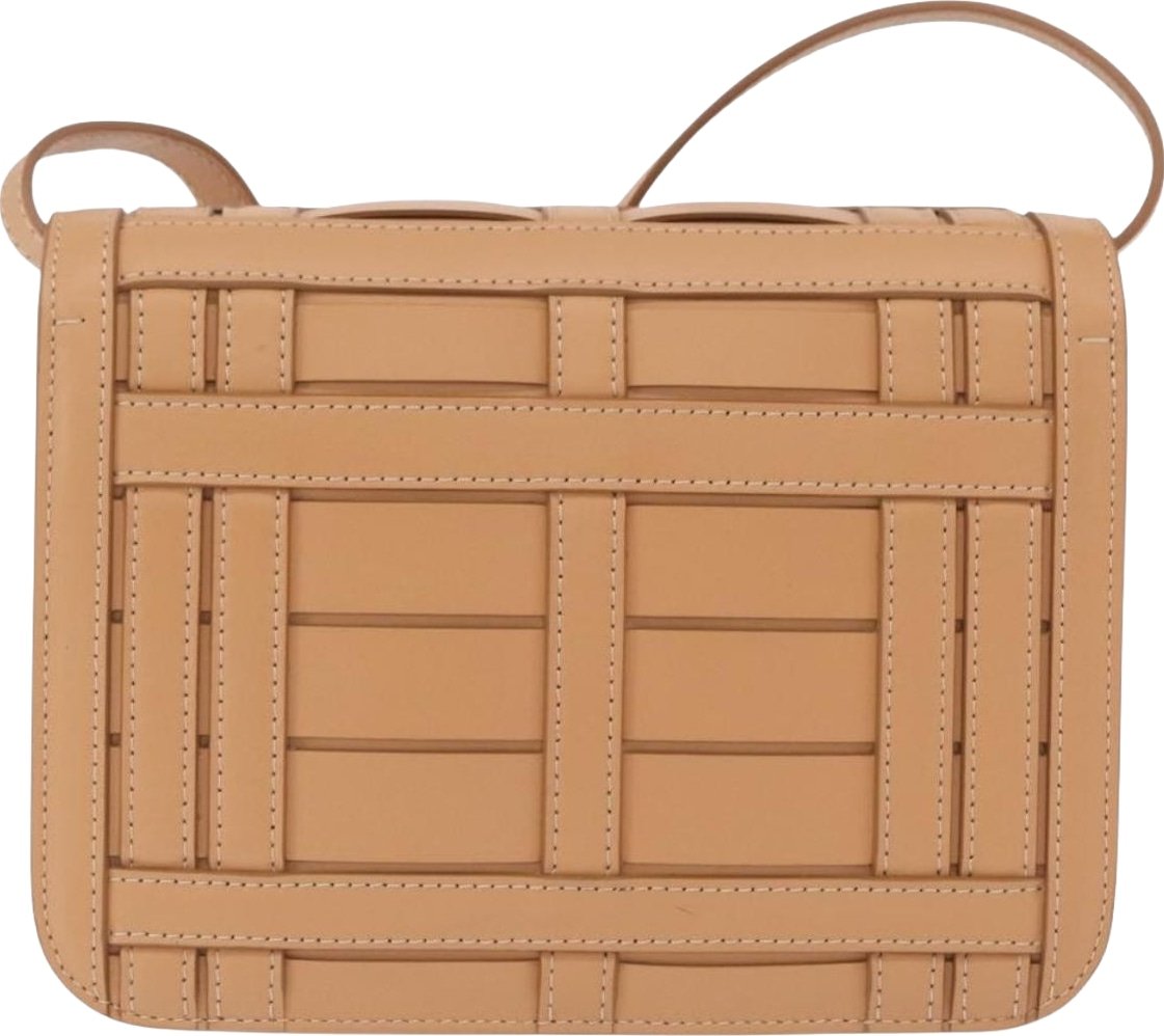 Burberry TB Flap Woven Leather Small
