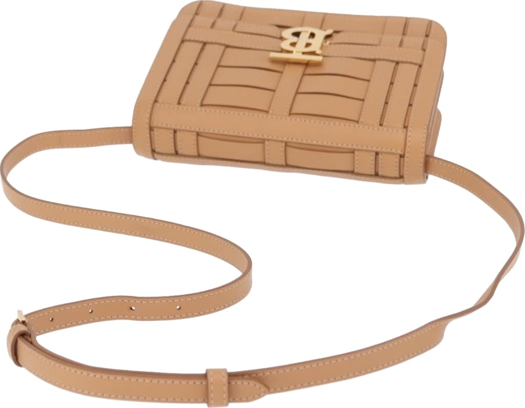 Burberry TB Flap Woven Leather Small