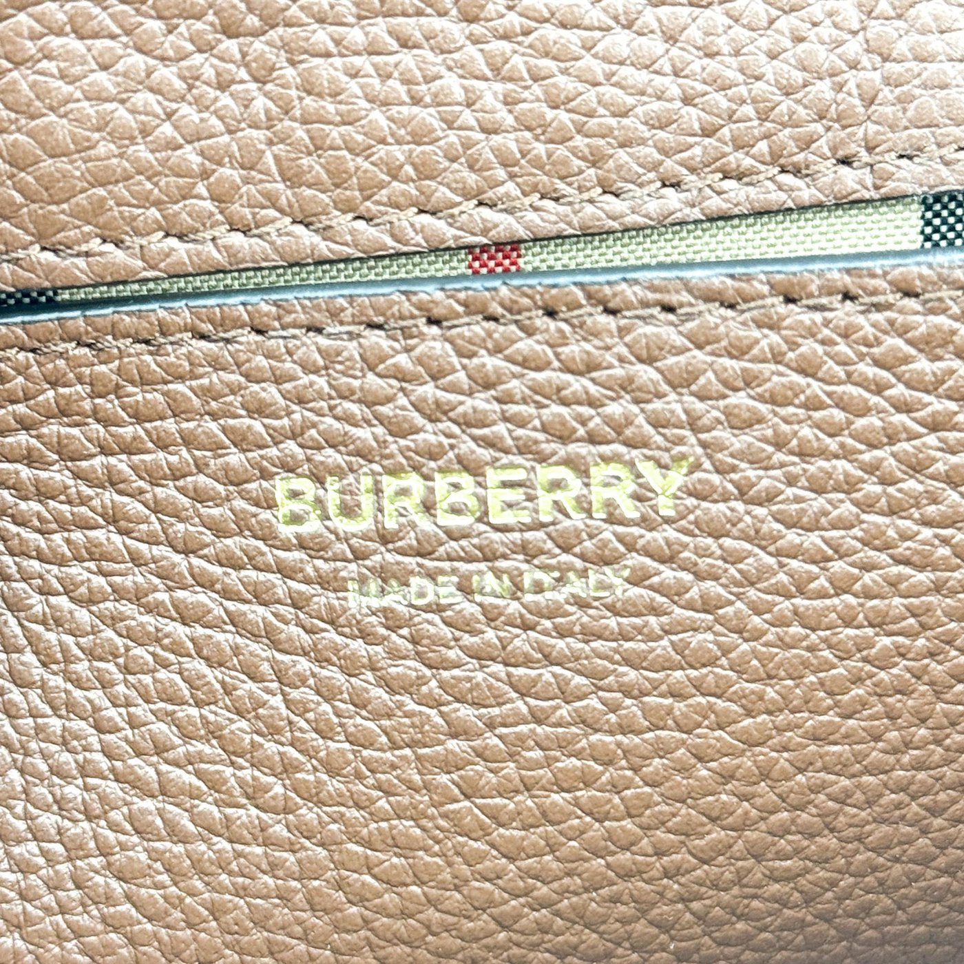 Burberry Note Leather with Vintage Check Canvas Medium