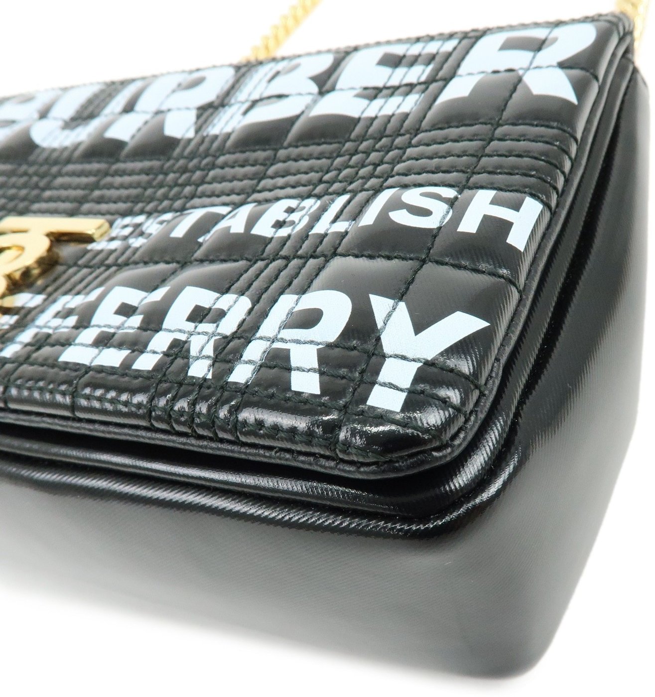 Burberry Lola Clutch on Chain Quilted Leather