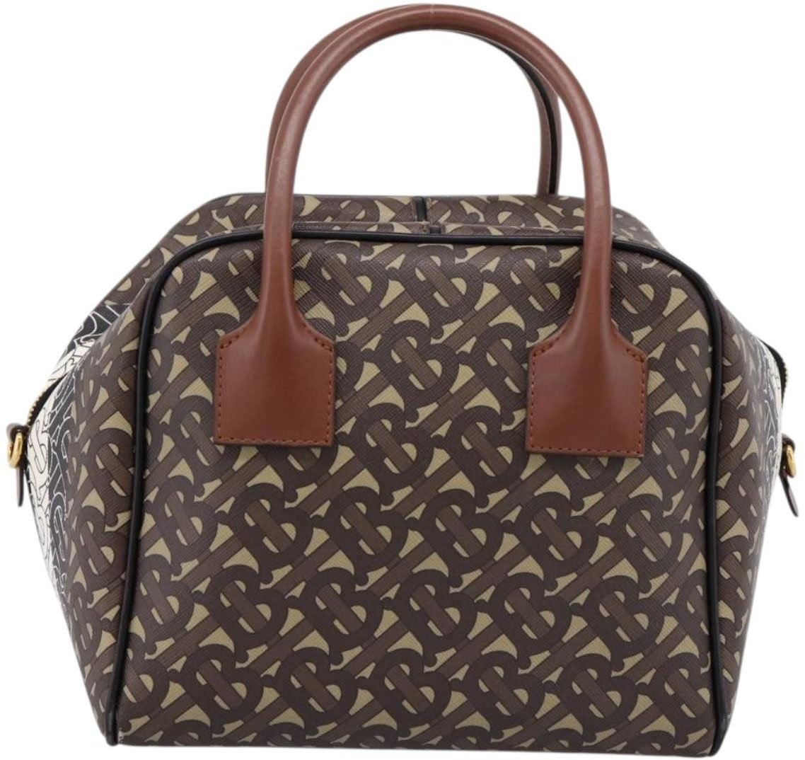 Burberry TB Half Cube Duffle Monogram Embossed Leather
