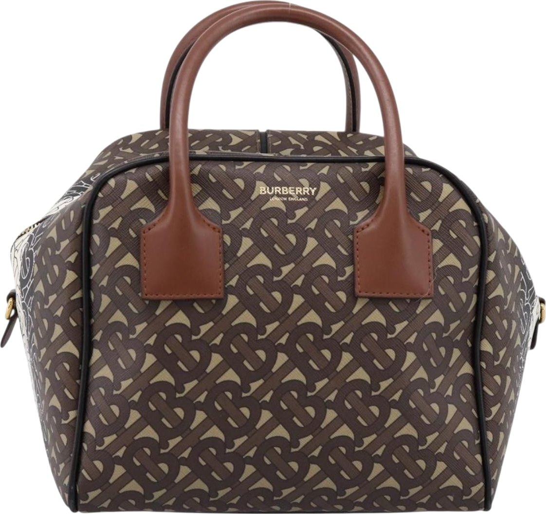 Burberry TB Half Cube Duffle Monogram Embossed Leather
