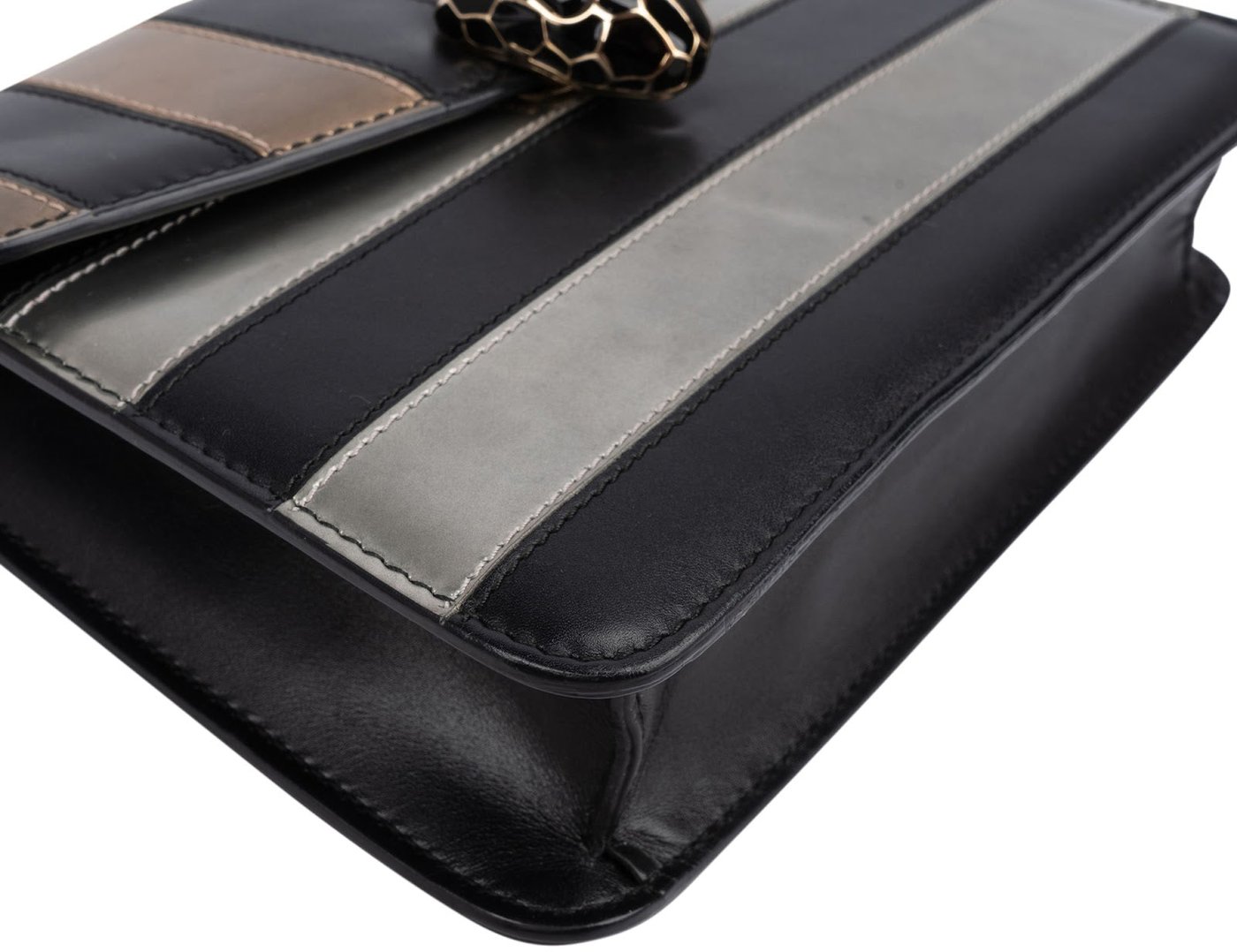 Bvlgari Serpenti Forever Striped Crossbody Bag