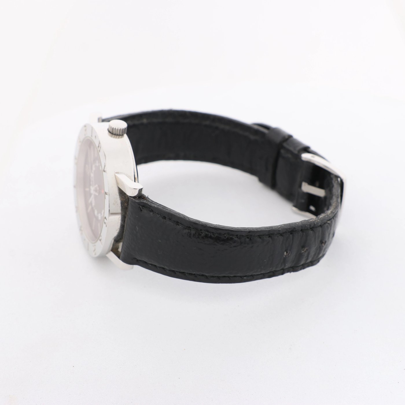 Bvlgari Bvlgari BB33SLGMT L467 SS & Leather AT Watch with Black Dial