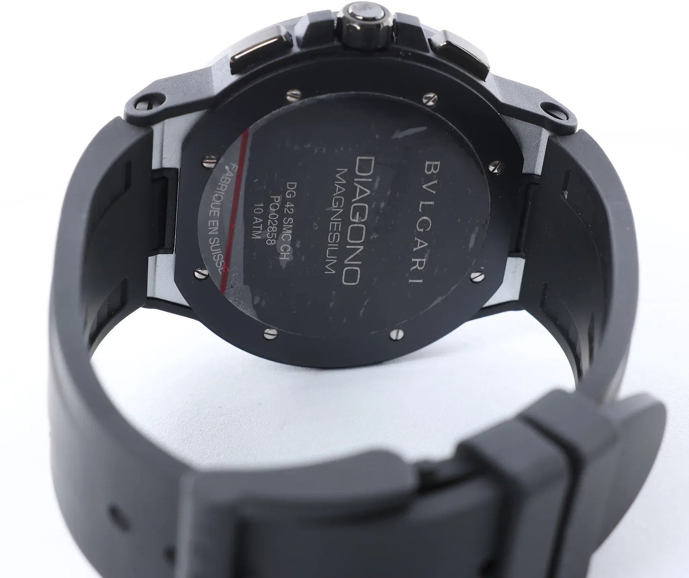 Bvlgari Diagono Magnesium DG42SMCCH PO02858 Magnesium & Rubber AT Watch with Silver Dial