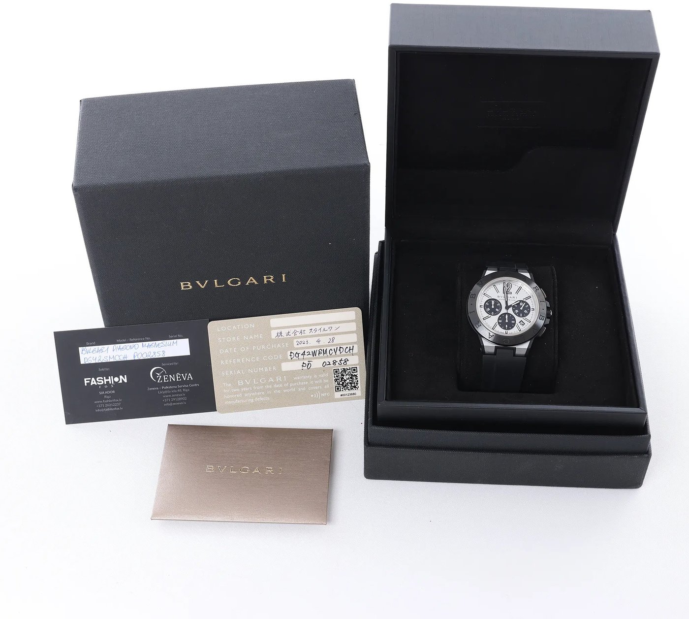 Bvlgari Diagono Magnesium DG42SMCCH PO02858 Magnesium & Rubber AT Watch with Silver Dial