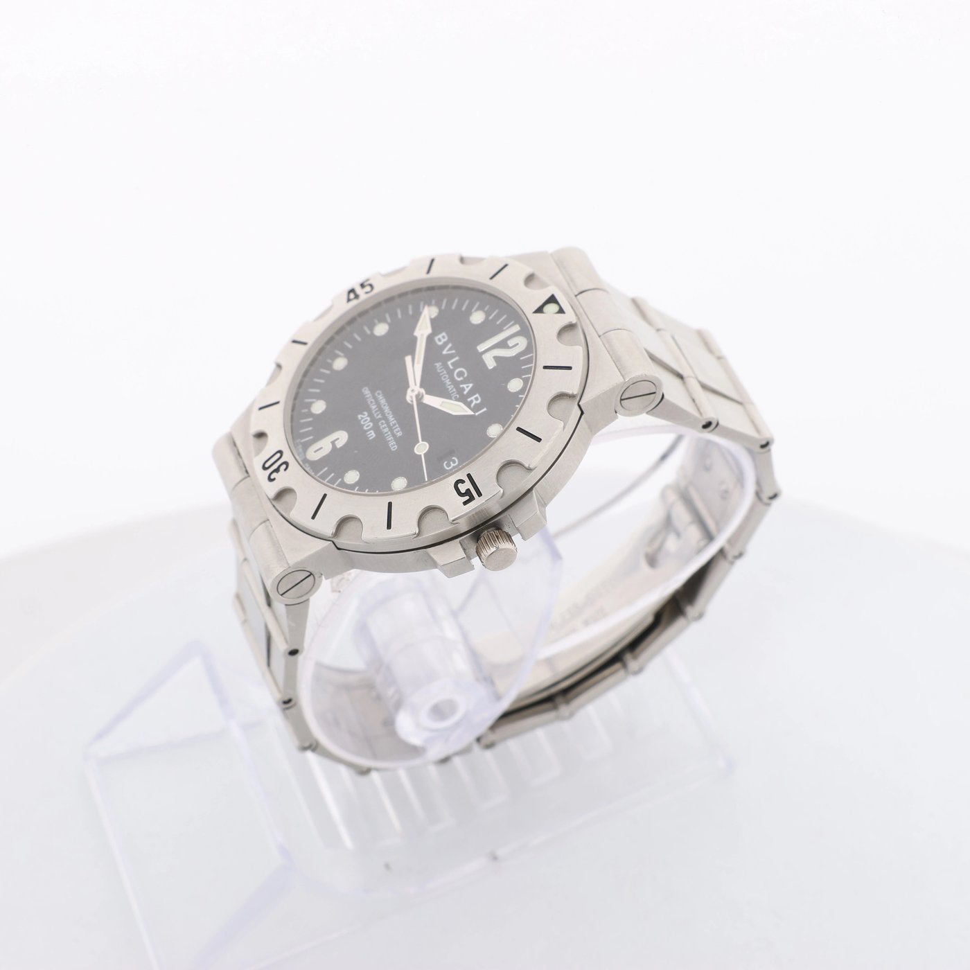 Bvlgari Diagono Scuba SD38S D14344 SS AT Watch with Black Dial