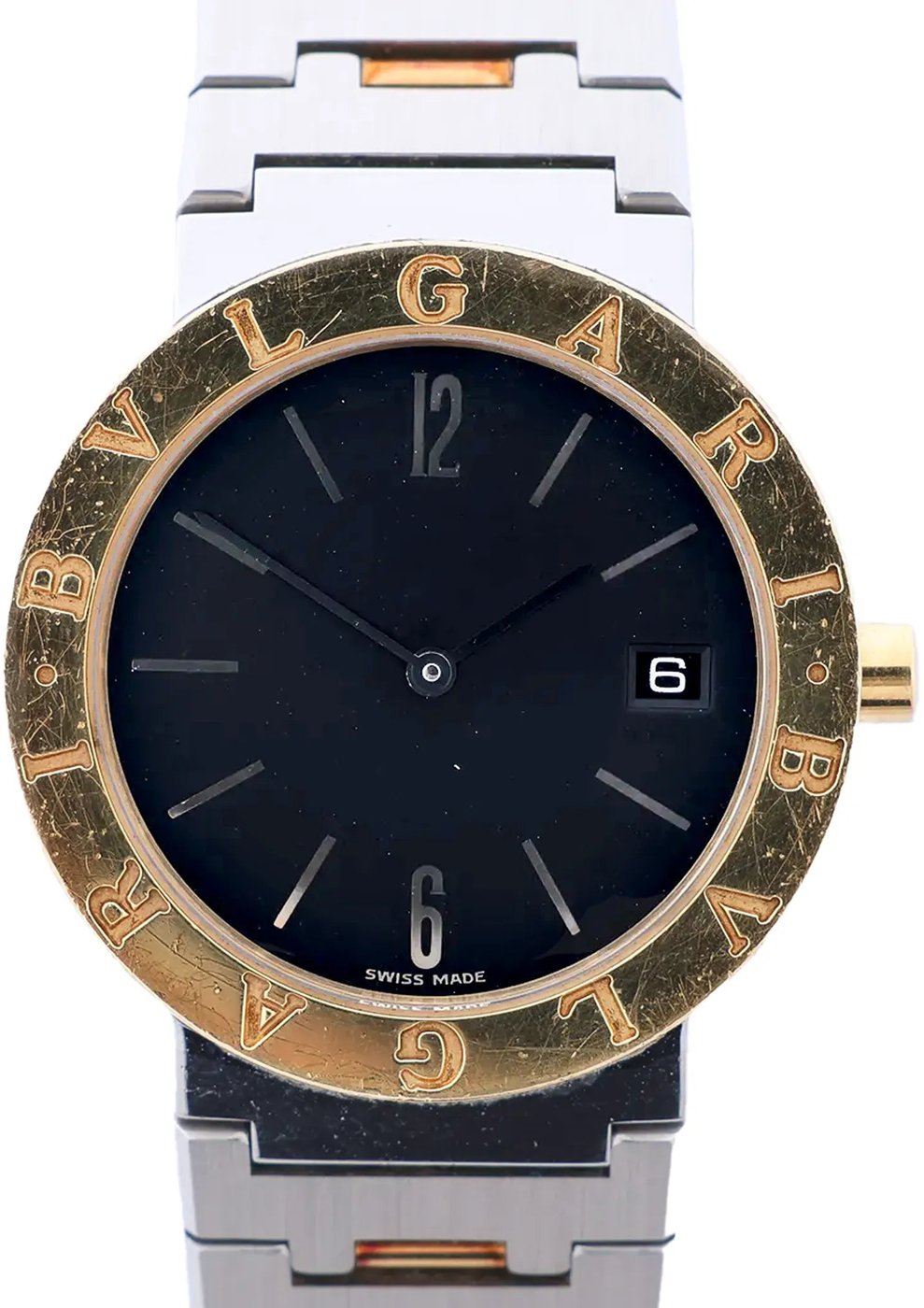 Bvlgari Bvlgari Bvlgari BB33SGD F122031 SS×YG QZ Watch with Black Dial