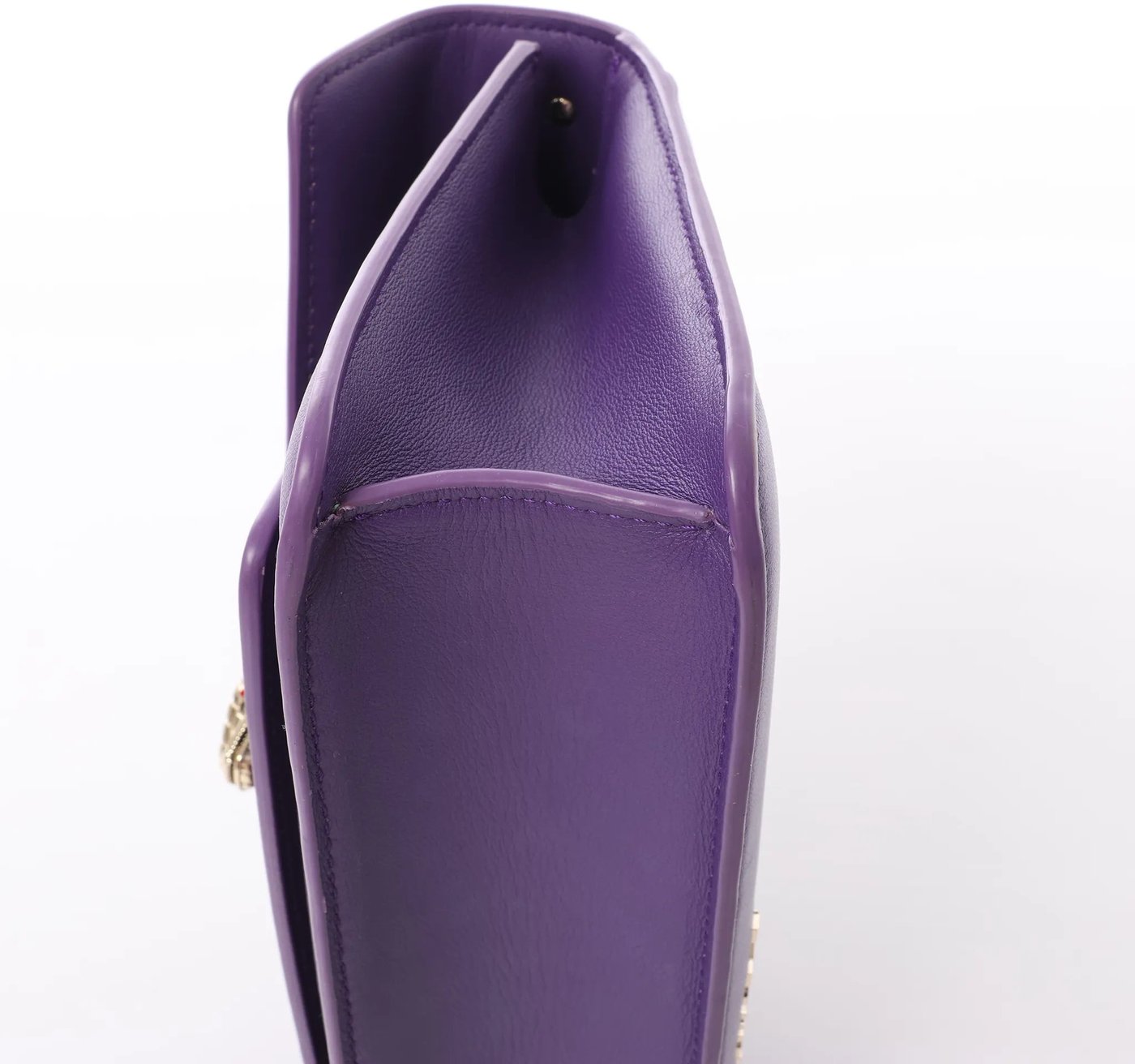 BVLGARI Serpenti Leather 2Way Chain Handbag in Purple